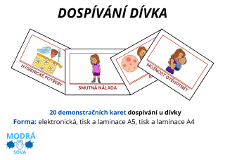 Dospívání dívka - výukové karty